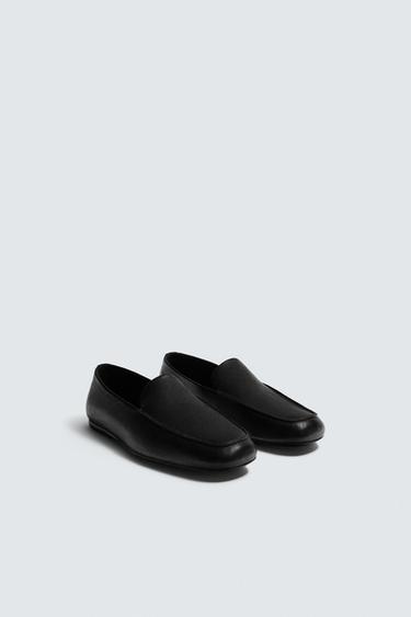 LEATHER LOAFERS - Black by Zara