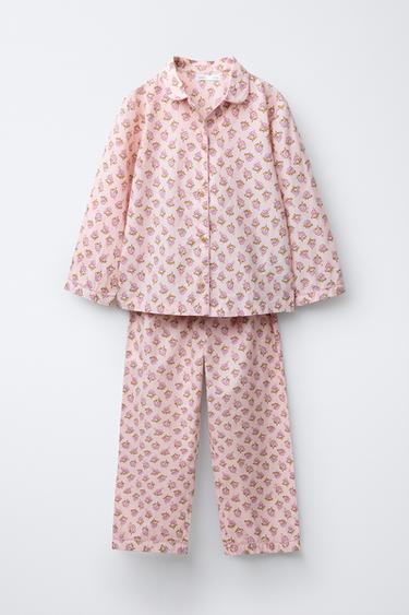 6-14 YEARS/ FLORAL SHIRT AND TROUSERS PYJAMAS - Pink by Zara