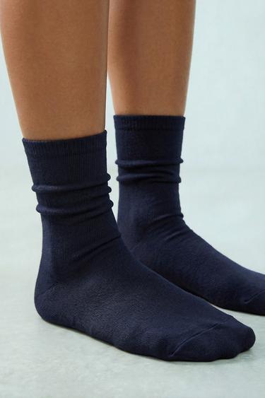 FOUR-PACK OF KNEE-HIGH SOCKS - Navy blue by Zara