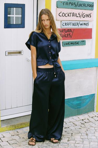 SATIN SHIRT AND TROUSER SET - 782 by Zara - Image 0