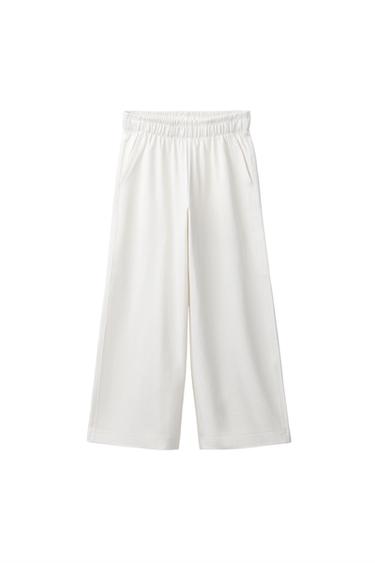 WIDE-LEG HEAVY JERSEY TROUSERS - Ecru by Zara