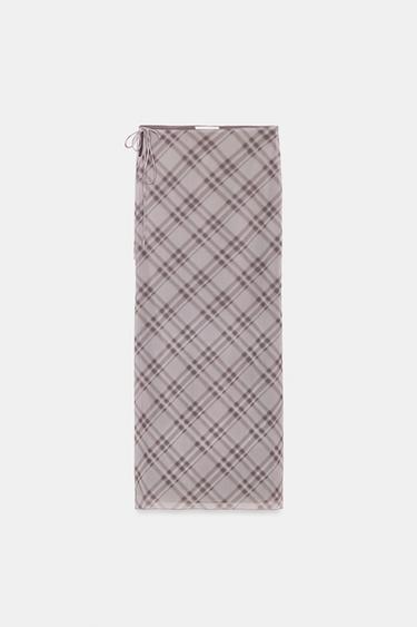 CHECK TULLE SKIRT - Lilac by Zara - Image 0