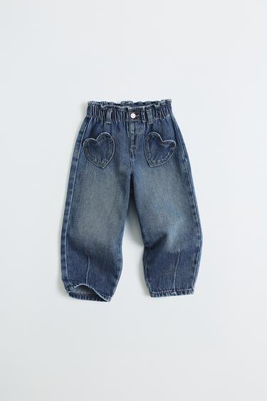 BAGGY JEANS WITH HEART POCKETS - Mid-blue by Zara