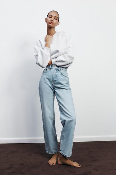 TRF MOM FIT HIGH-WAIST JEANS - Light blue by Zara
