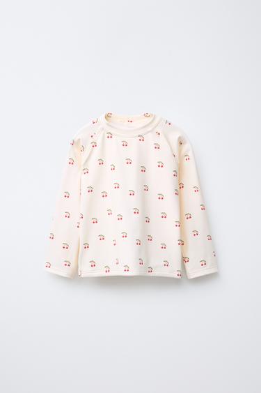 CHERRY SWIM T-SHIRT - Ecru by Zara - Image 0