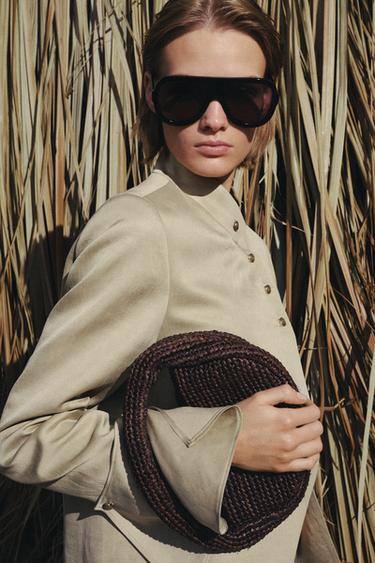 RAFFIA HANDBAG - Brown by Zara