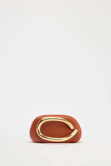 MINAUDIÈRE WITH GOLDEN CLASP - Orange by Zara