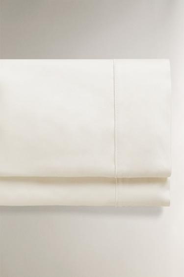 SATEEN FLAT SHEET (500 THREAD COUNT) - Light beige by Zara
