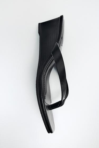 WEDGE HEELED SANDALS - Black by Zara