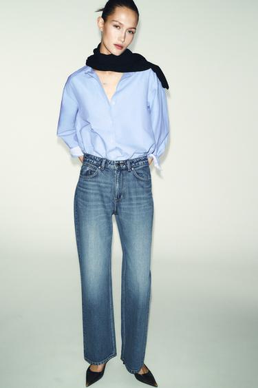 JEANS Z.03 STRAIGHT HIGH-WAIST LONG LENGTH - Mid-blue by Zara