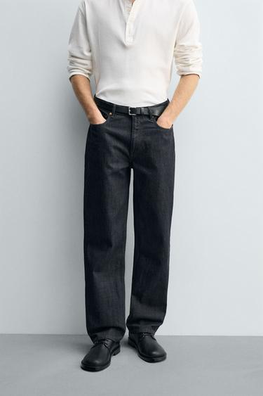 STRAIGHT-LEG JEANS - Navy blue by Zara