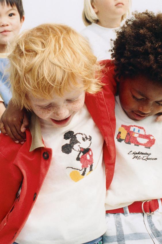 MICKEY MOUSE © DISNEY CROSS STITCH EMBROIDERED T-SHIRT - Oyster-white by Zara - Image 0