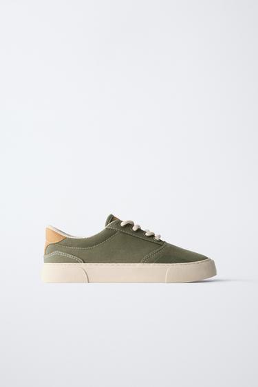 SKATER PLIMSOLLS - Khaki Green by Zara