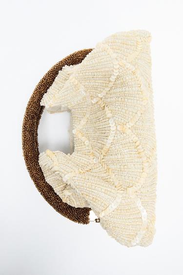 APPLIQUÉ CLUTCH BAG - Ecru by Zara