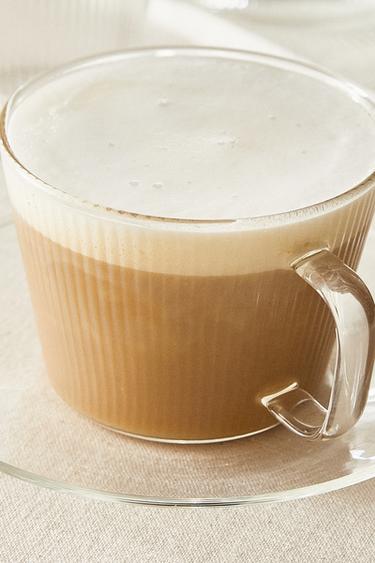 BOROSILICATE GLASS TEACUP AND SAUCER -  by Zara