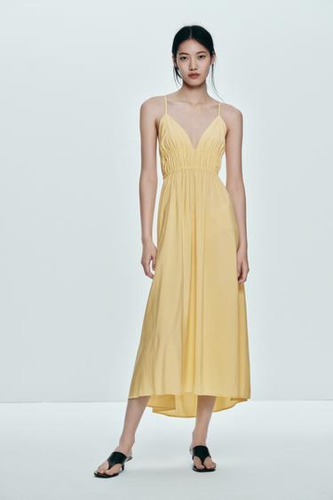 FLOWING MIDI DRESS - Yellow by Zara