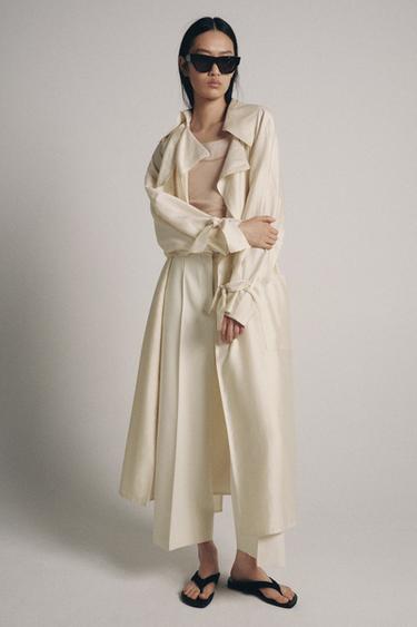 ZW COLLECTION CROPPED TROUSERS WITH SEAMS - Light beige by Zara