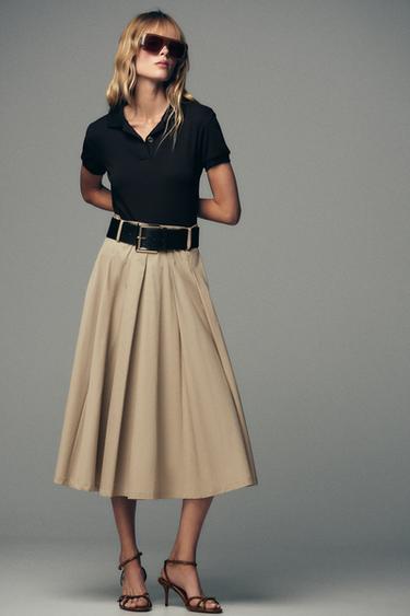 BELTED COMBINATION DRESS - Sand / Black by Zara