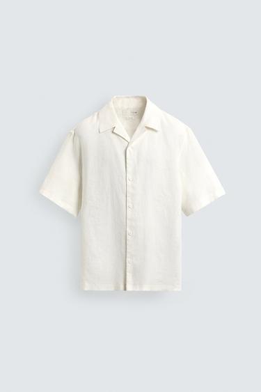 100% LINEN RELAXED FIT SHIRT - White by Zara
