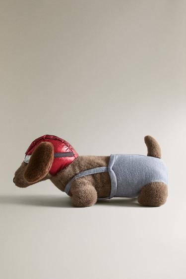 CHILDREN'S AVIATOR DACHSHUND SOFT TOY - Multicoloured by Zara