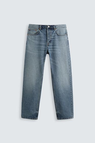 STRAIGHT-LEG JEANS - Mid-blue by Zara