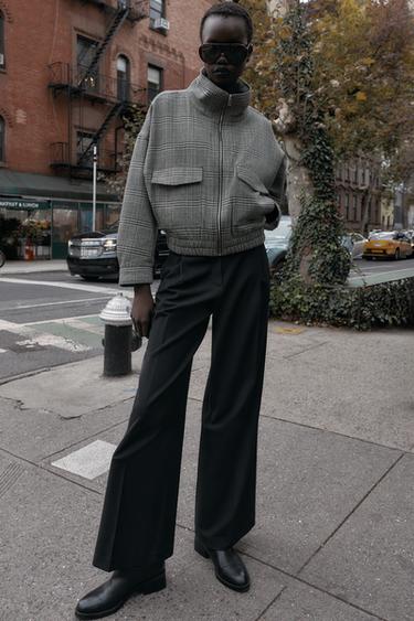 HIGH-WAIST WIDE-LEG TROUSERS - Black by Zara