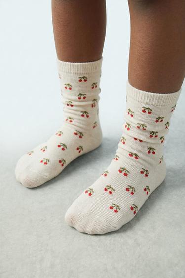 3-PACK OF CHERRY PRINT LONG SOCKS - Red by Zara