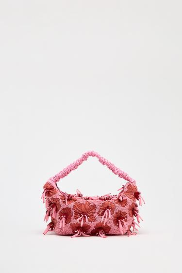 MINI BEADED BUCKET BAG - Pink by Zara - Image 0