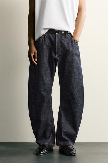 STRAIGHT BARREL FIT JEANS - Indigo by Zara