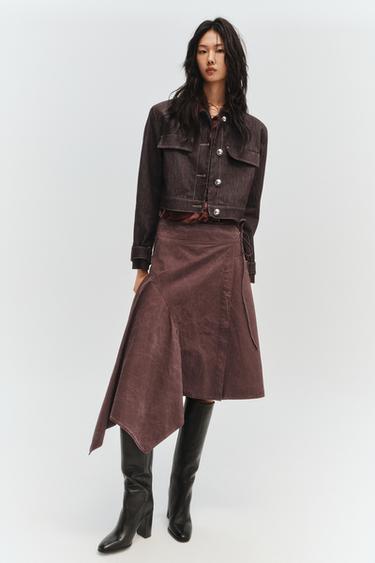 CONTRAST STITCHING SHORT JACKET - Brown by Zara