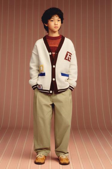 CARDIGAN WITH PATCHES - Ecru by Zara