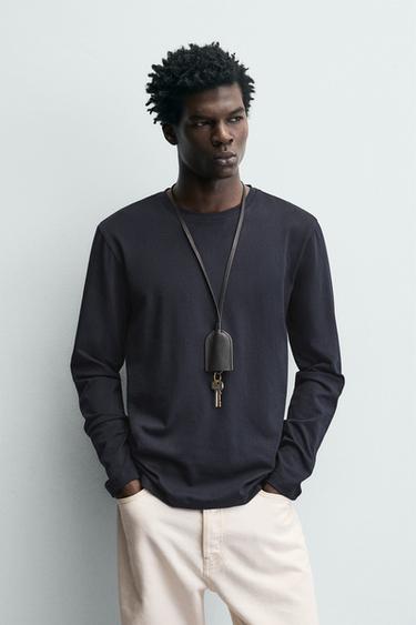 BASIC SLIM FIT T-SHIRT - Navy blue by Zara