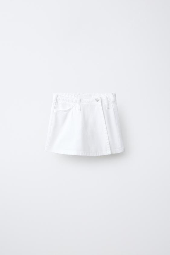 DENIM BERMUDA SKIRT - White by Zara - Image 0