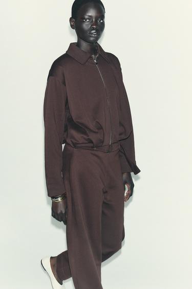 PLUSH TROUSERS WITH BELT - Chocolate by Zara