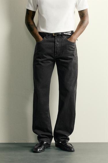 STRAIGHT-LEG JEANS - Black by Zara