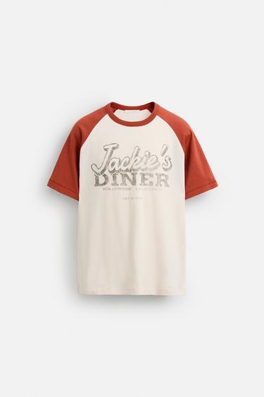 FADED PRINTED T-SHIRT - White / Maroon by Zara