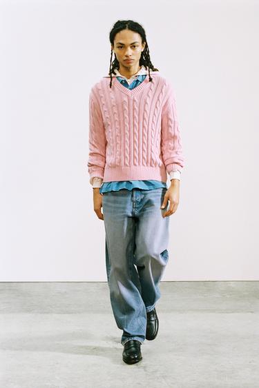 PLAITED TEXTURED JUMPER LIMITED EDITION - Pink by Zara