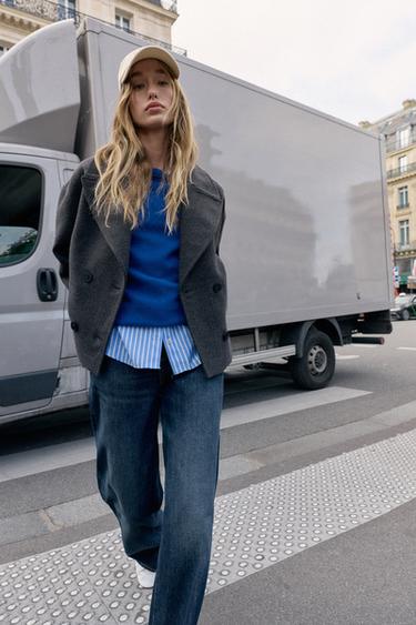 SOFT DOUBLE-BREASTED SHORT COAT - Grey by Zara