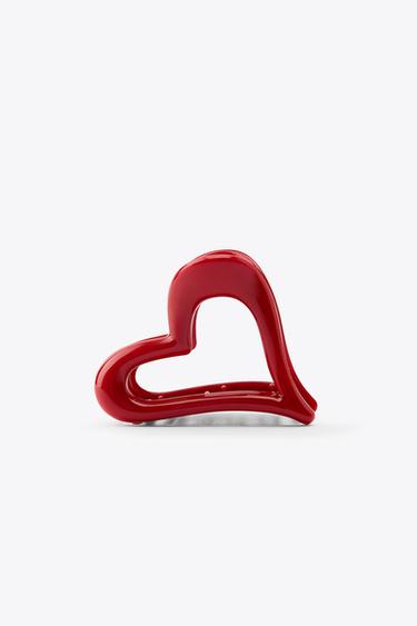 HEART SHEEPSKIN CLIP - Red by Zara
