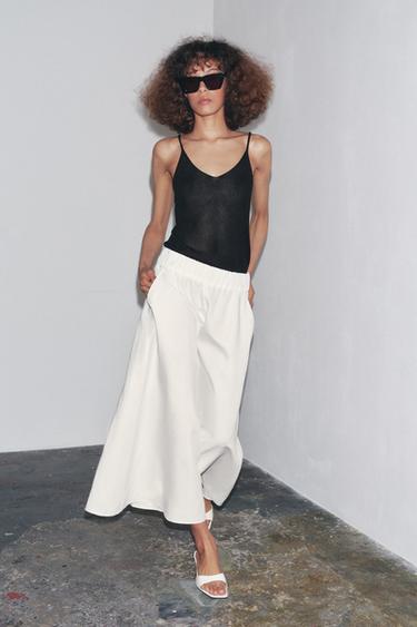 LOW-HEEL LEATHER SANDALS - Ecru White by Zara