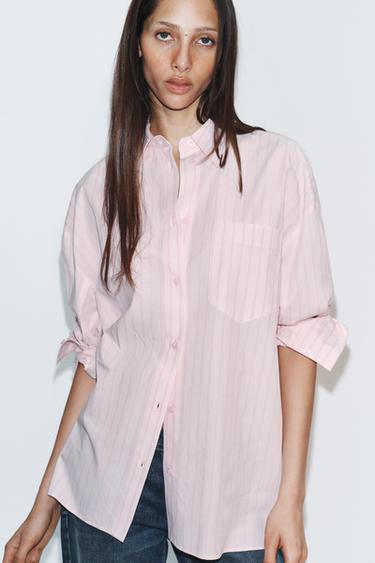 OVERSIZE POPLIN SHIRT - Pinks by Zara