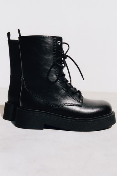 LACE-UP BOOTS - Black by Zara