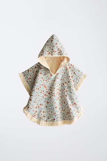 KIDS' FLORAL BEACH PONCHO - Sand by Zara