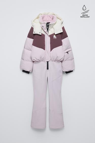 WINDPROOF AND WATER-REPELLENT RECCO® SYSTEM SKI COLLECTION DOWN JUMPSUIT - Chalk pink by Zara