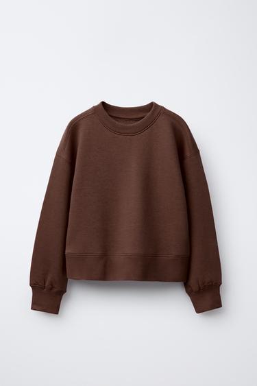 PLAIN SPORTY SWEATSHIRT - Brown by Zara