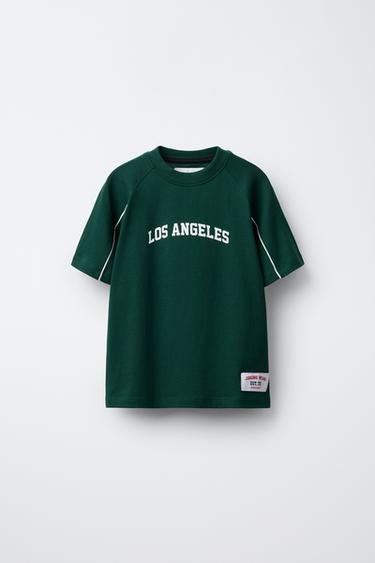 JOGGING T-SHIRT WITH LABEL - Dark green by Zara