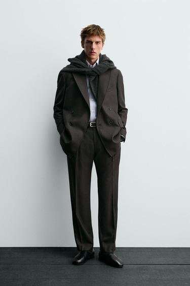 AARON LEVINE X ZARA WOOL SUIT TROUSERS - Brown by Zara