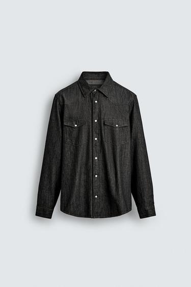 WESTERN DENIM SHIRT - Black by Zara