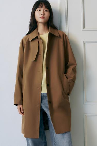 ZW COLLECTION MIDI TRENCH COAT - Dark camel by Zara