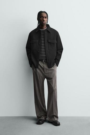 TWILL TEXTURED WATER REPELLENT OVERSHIRT - Black by Zara - Image 0